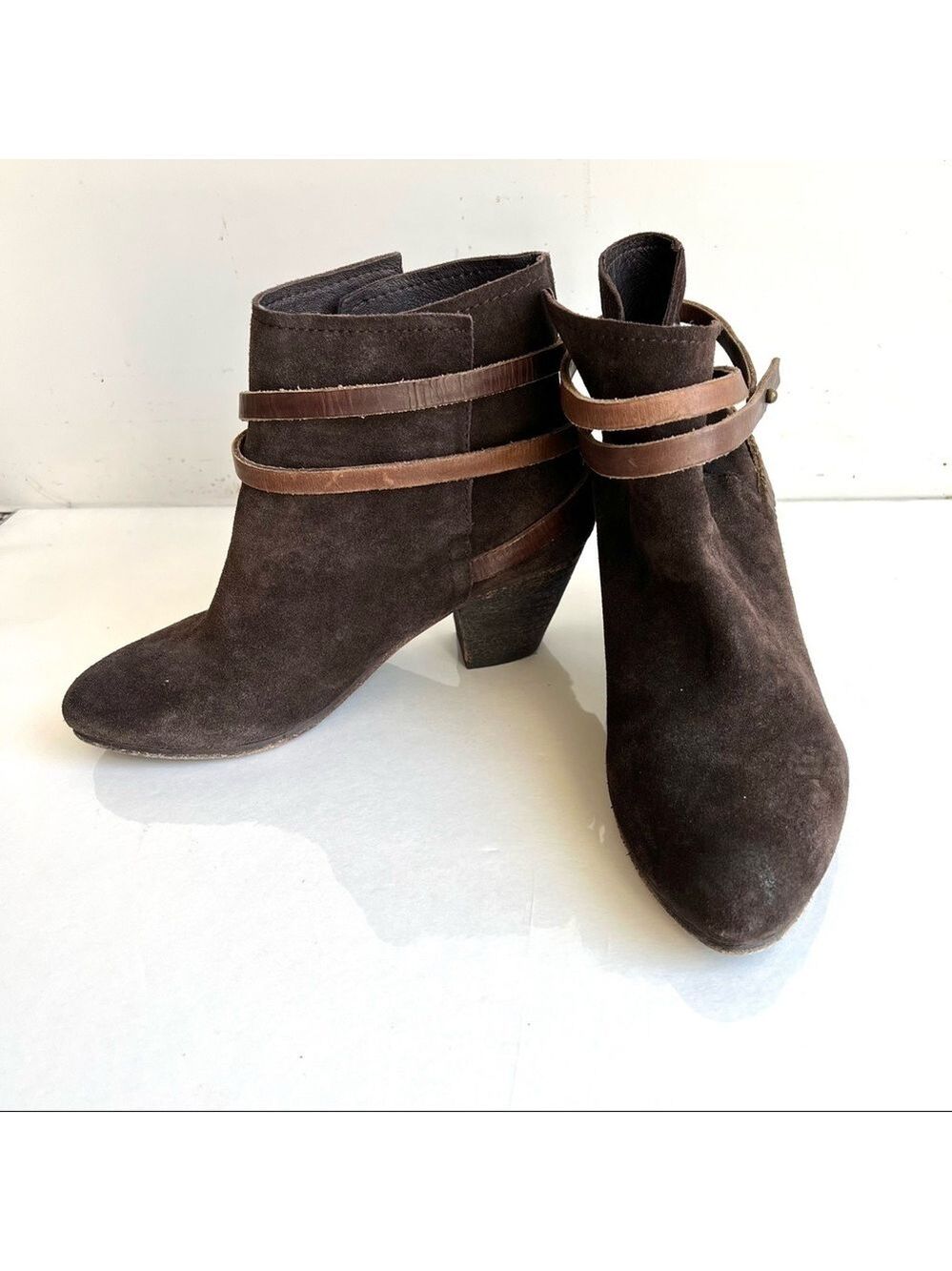 ASH Nikita Ankle Bootie Brown Suede Size 38